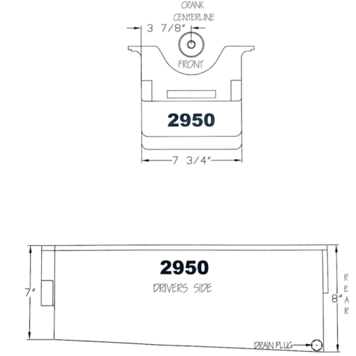 2950 SBC Taper Box Pan Dimensions